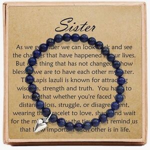 Sister Bead Bracelet With Message Card And Gift Box Set